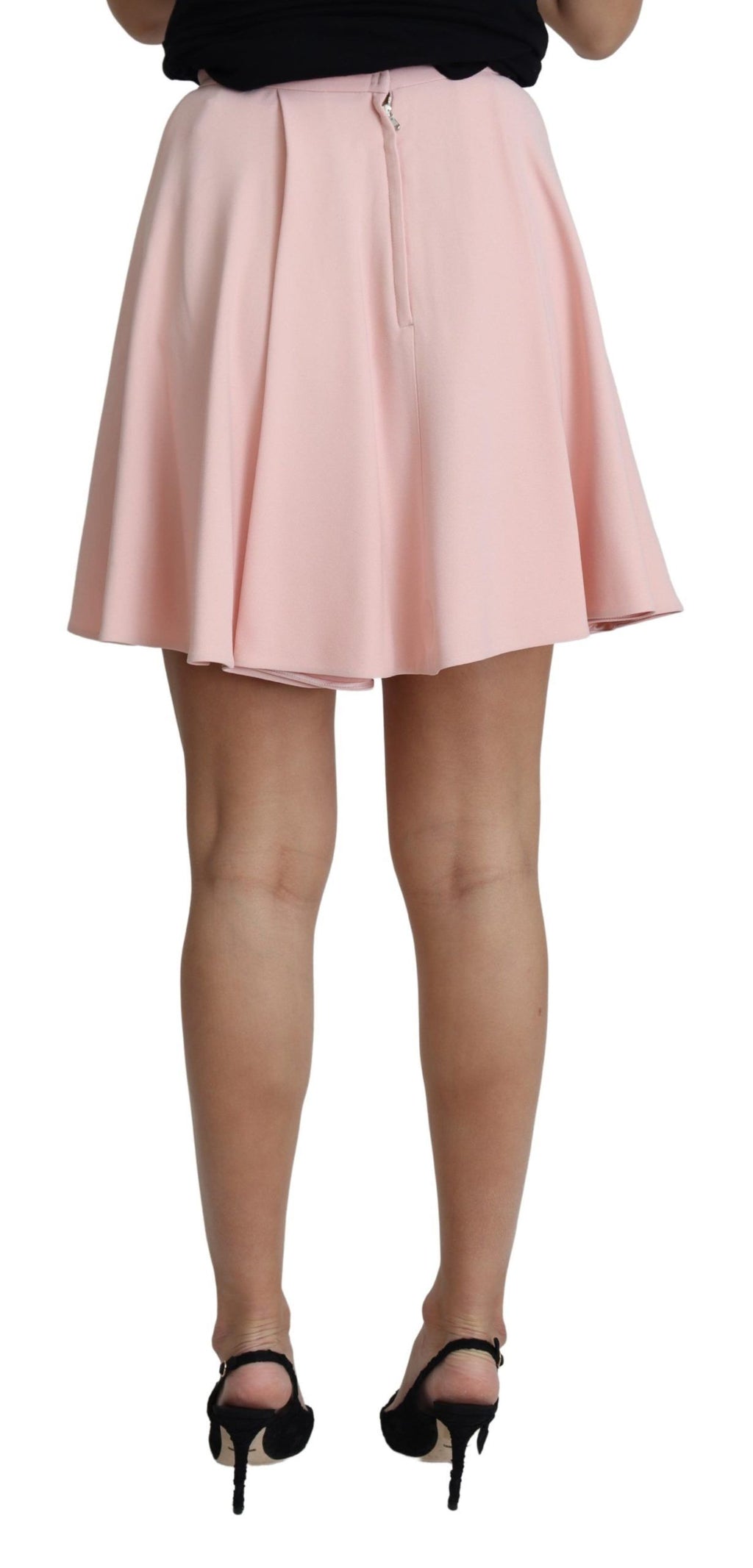 Dolce &amp; Gabbana Pink Tuck Pleat Flare A-line Mini Rayon