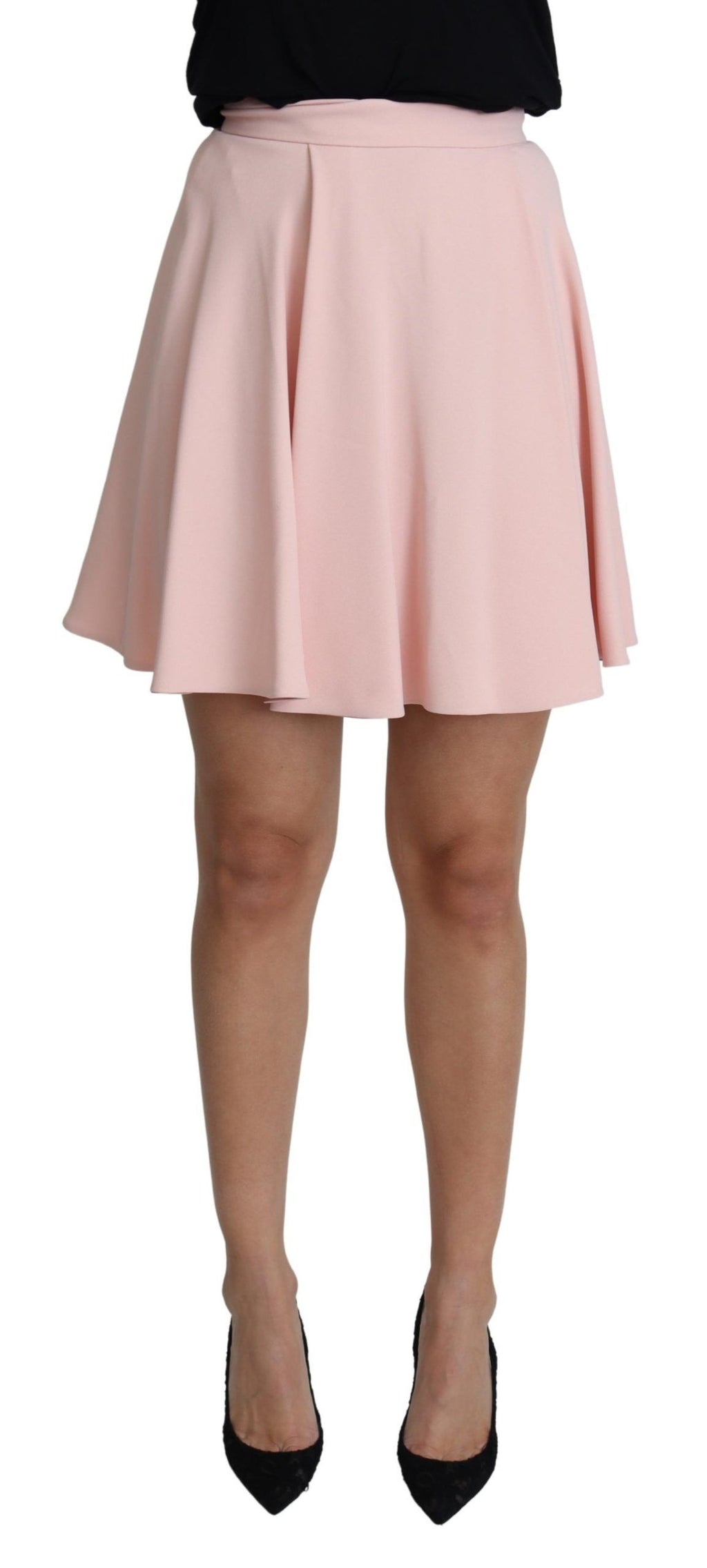 Dolce &amp; Gabbana Pink Tuck Pleat Flare A-line Mini Rayon