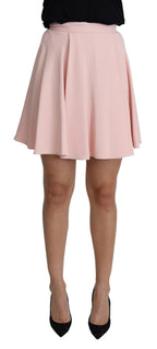 Dolce &amp; Gabbana Pink Tuck Pleat Flare A-line Mini Rayon