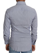 Dolce &amp; Gabbana Gray Dotted Semi Fitted Formal SICILIA Shirt