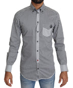 Dolce &amp; Gabbana Black White Checkered Casual Shirt
