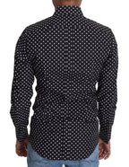 Dolce &amp; Gabbana Black White Polka Dots Casual Shirt