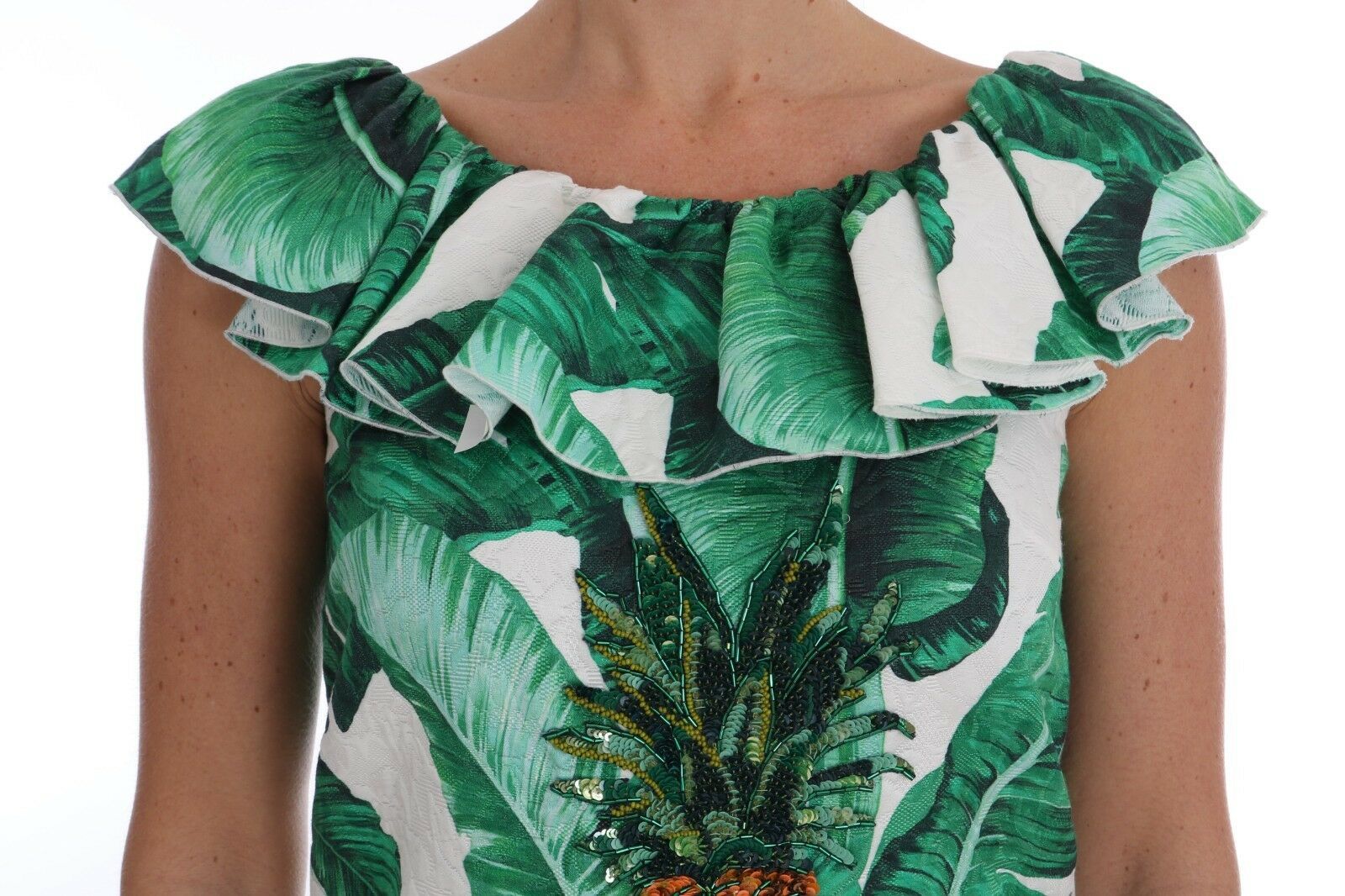 Dolce &amp; Gabbana Pineapple Banana Sequins Blouse T-shirt