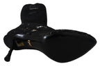 Dolce &amp; Gabbana Black Taormina Lace Socks Boots Shoes Pumps