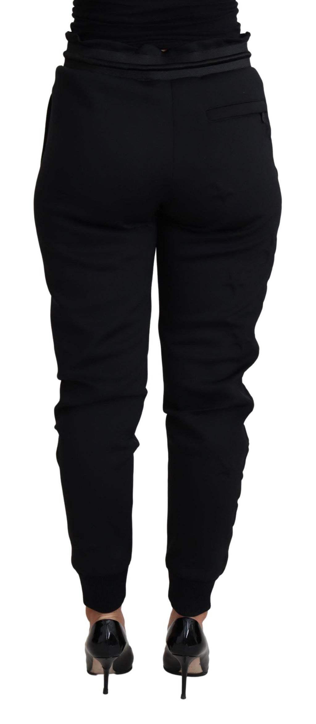 Dolce &amp; Gabbana Black Polyester Neoprene Jogger Trouser Pants
