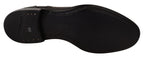 Dolce &amp; Gabbana Black Leather Exotic Skins Formal Shoes