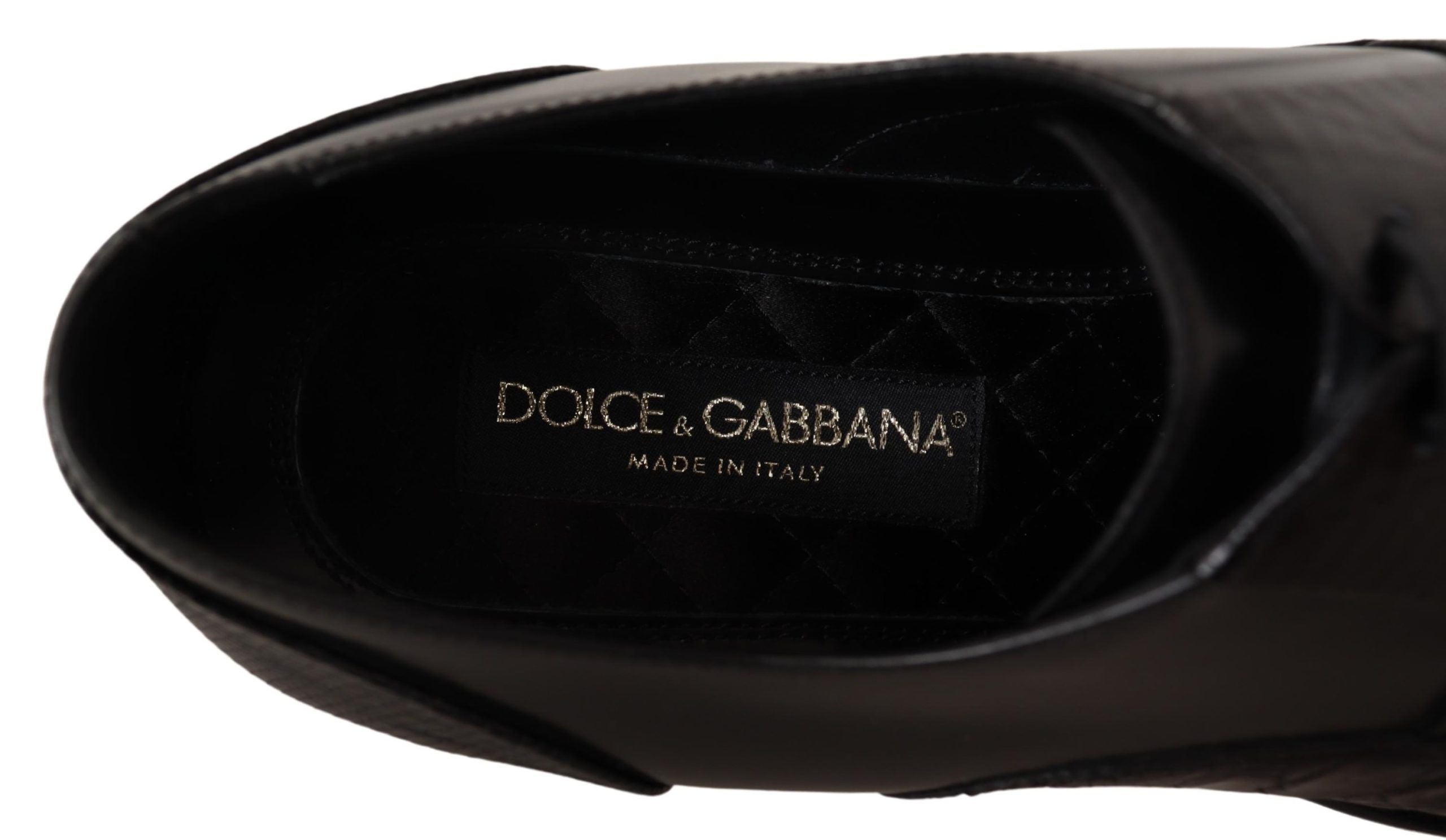 Dolce &amp; Gabbana Black Leather Exotic Skins Formal Shoes