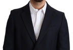 Dolce &amp; Gabbana Dark Blue Wool Single Breasted Coat Jacket