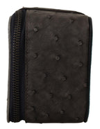 Dolce &amp; Gabbana Gray Skin Leather Vanity Case Toiletry Shaving Bag