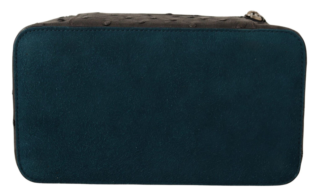 Dolce &amp; Gabbana Gray Skin Leather Vanity Case Toiletry Shaving Bag