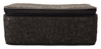 Dolce &amp; Gabbana Gray Skin Leather Vanity Case Toiletry Shaving Bag