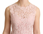 Dolce &amp; Gabbana Pink Floral Lace Sleeveless Tank Blouse Top