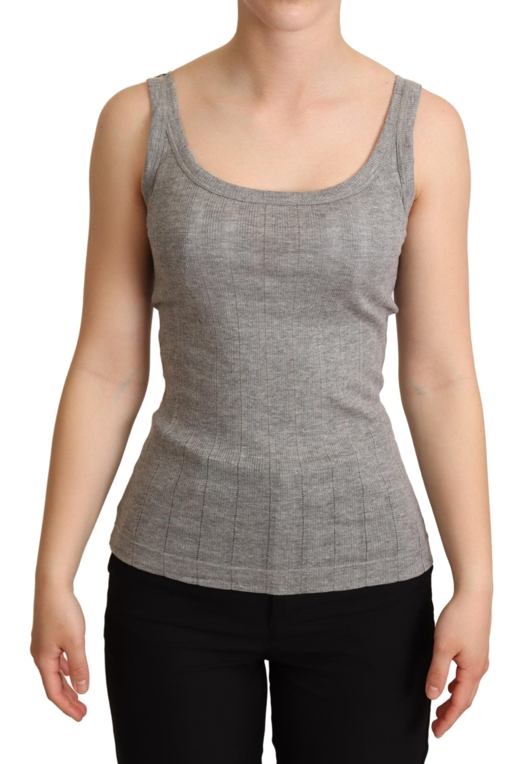 Dolce &amp; Gabbana Gray Cotton Modal Tank Top T-shirt