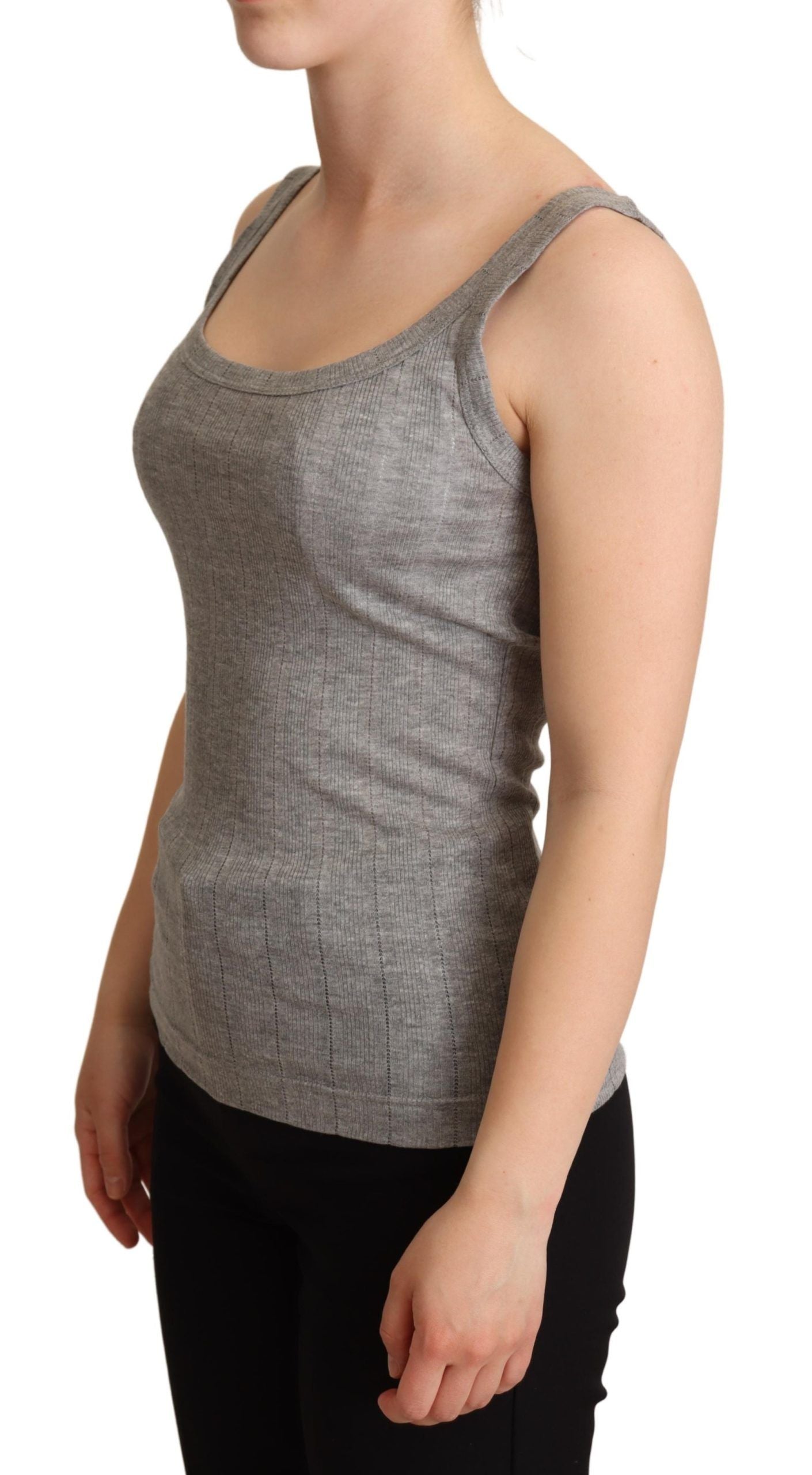 Dolce &amp; Gabbana Gray Cotton Modal Tank Top T-shirt
