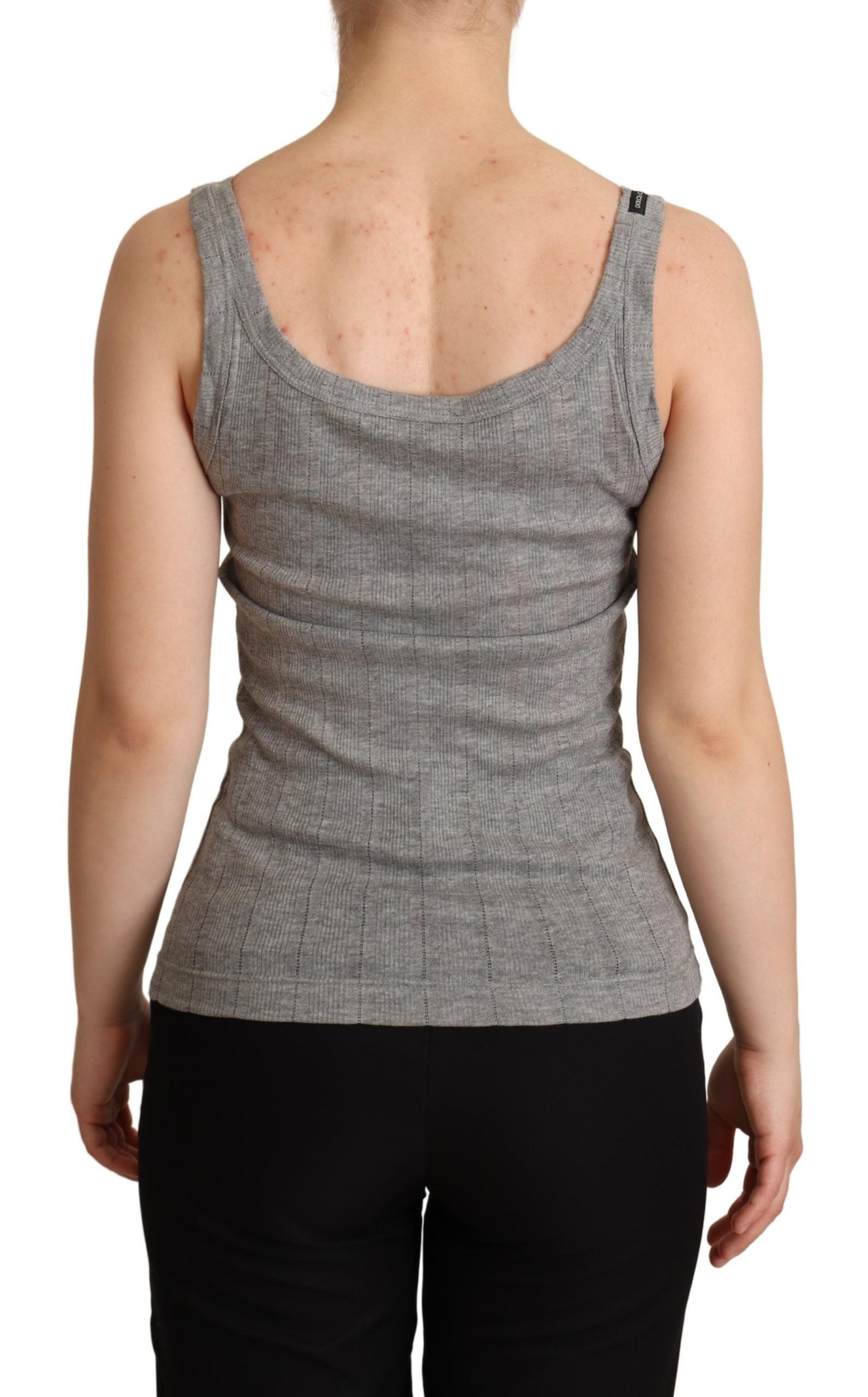 Dolce &amp; Gabbana Gray Cotton Modal Tank Top T-shirt