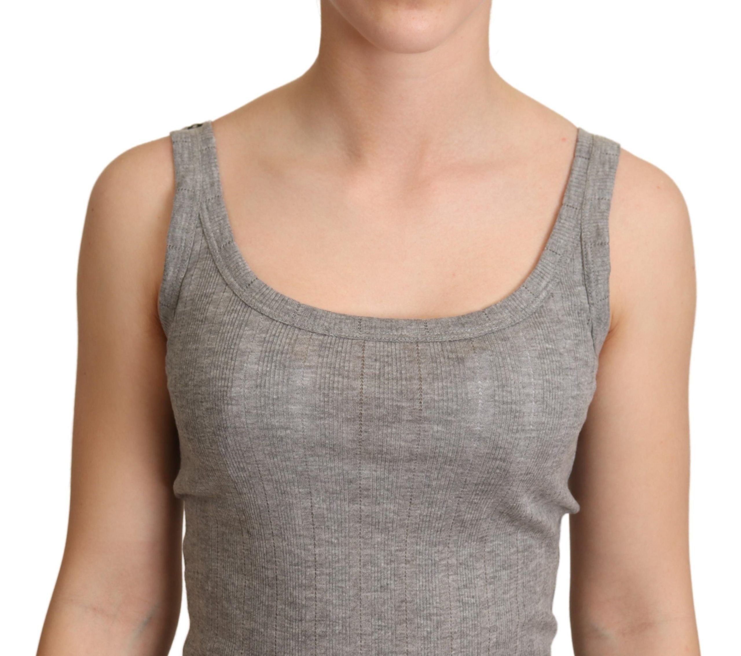Dolce &amp; Gabbana Gray Cotton Modal Tank Top T-shirt