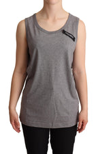 Dolce &amp; Gabbana Gray Sleeveless Round Neck Tank Top T-shirt