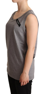 Dolce &amp; Gabbana Gray Sleeveless Round Neck Tank Top T-shirt