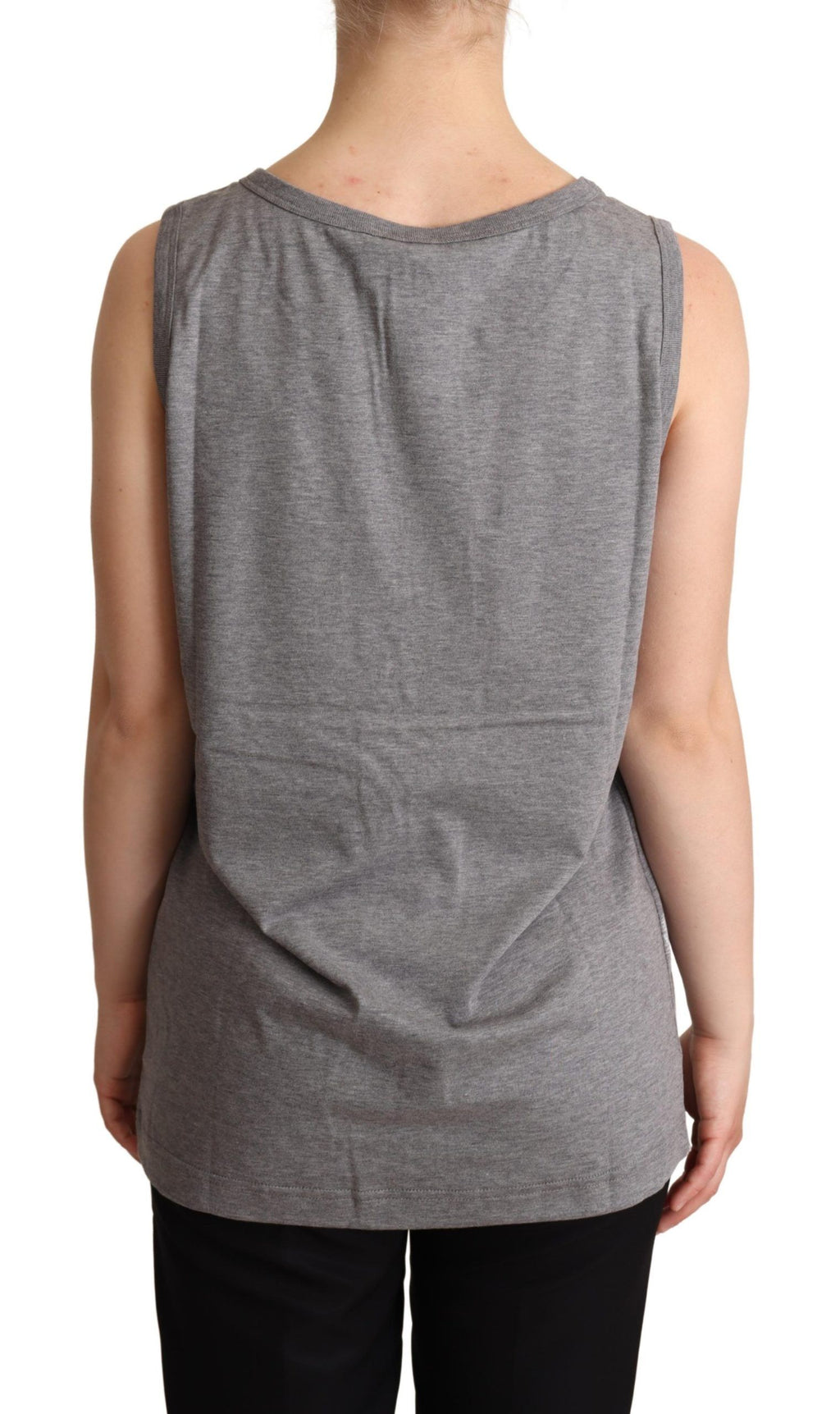 Dolce &amp; Gabbana Gray Sleeveless Round Neck Tank Top T-shirt