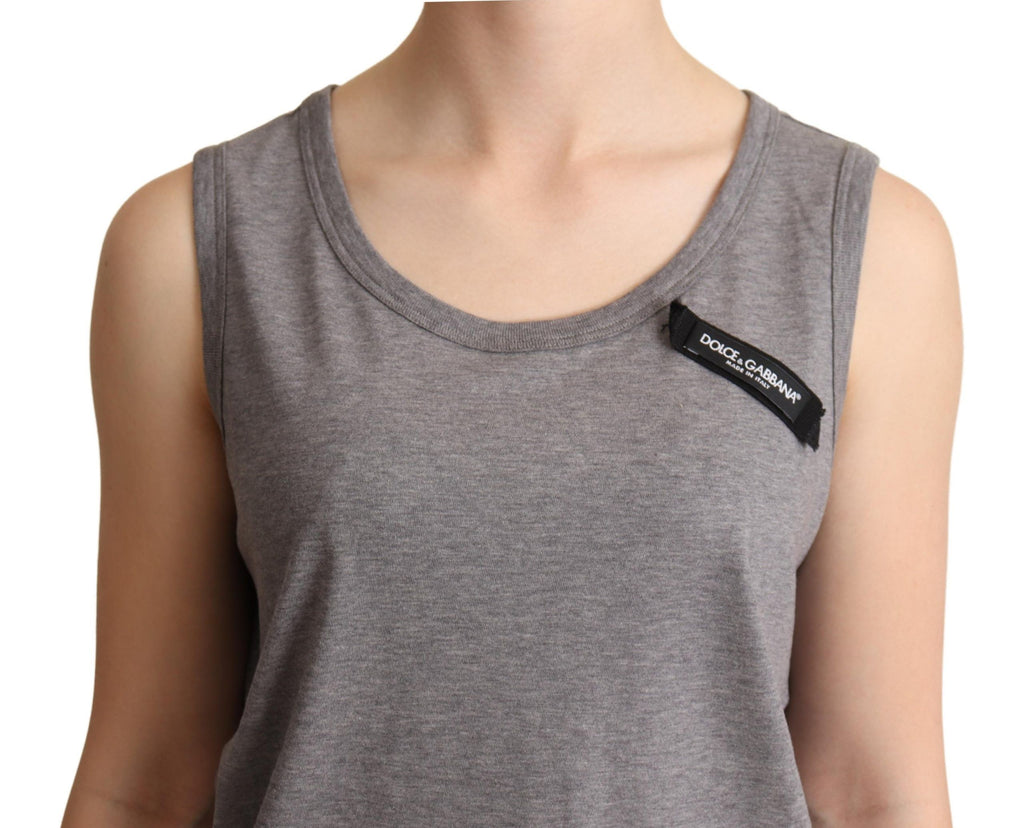 Dolce &amp; Gabbana Gray Sleeveless Round Neck Tank Top T-shirt
