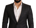 Dolce &amp; Gabbana Gray Check Wool Slim Fit Blazer Jacket