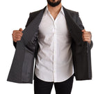 Dolce &amp; Gabbana Gray Check Wool Slim Fit Blazer Jacket