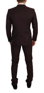 Dolce &amp; Gabbana Bordeaux Wool MARTINI Slim Fit Suit