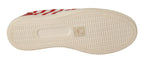 Dolce & Gabbana Red White Anchor Studded Loafers Shoes