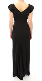 Dolce & Gabbana Black Silk Shortsleeve Gown Maxi IT Dress
