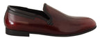 Dolce &amp; Gabbana Bordeaux Patent Leather Dress Loafers Shoes