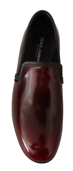 Dolce &amp; Gabbana Bordeaux Patent Leather Dress Loafers Shoes
