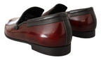 Dolce &amp; Gabbana Bordeaux Patent Leather Dress Loafers Shoes