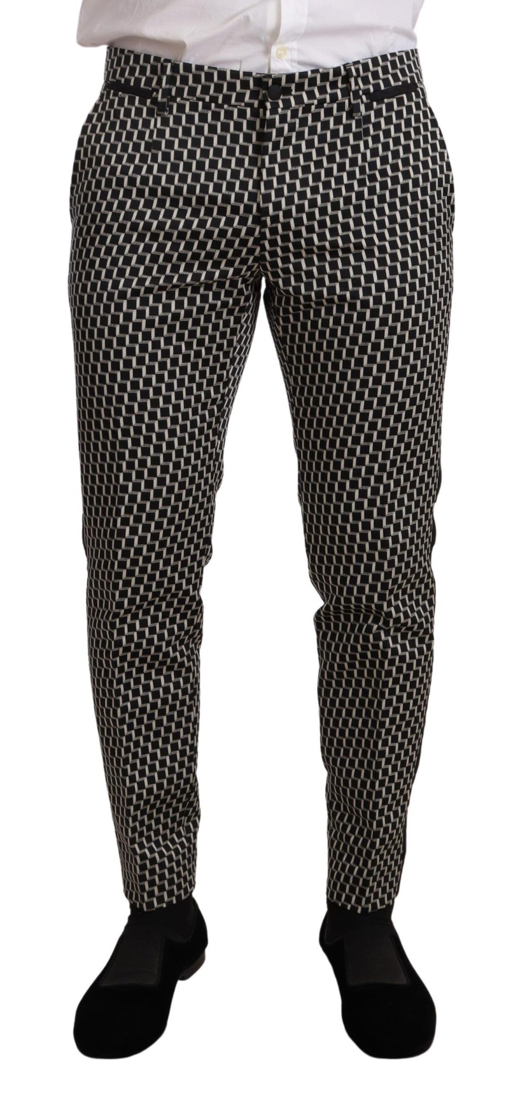 Dolce &amp; Gabbana Black White Check 3 Piece Set MARTINI Suit