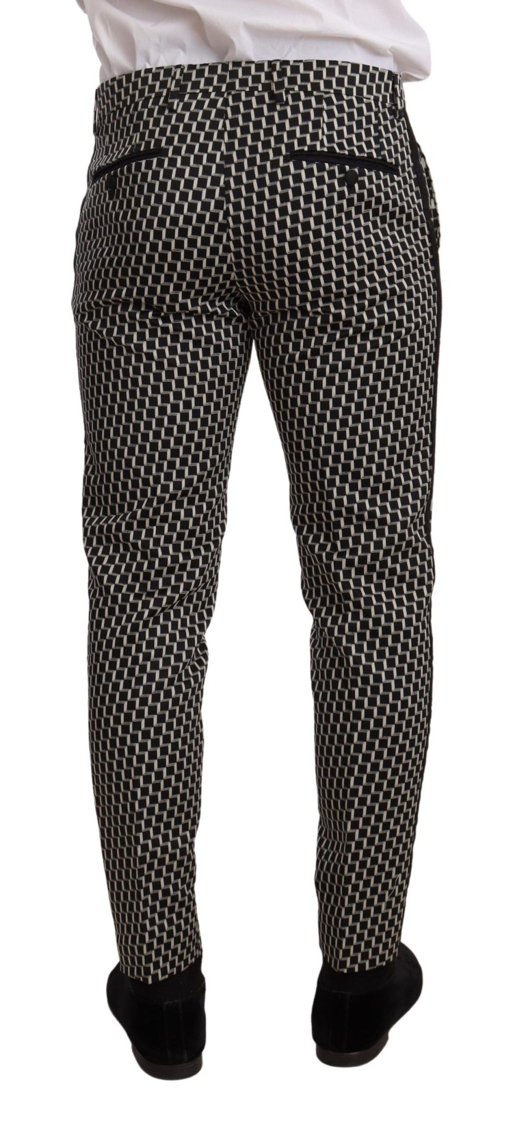 Dolce &amp; Gabbana Black White Check 3 Piece Set MARTINI Suit