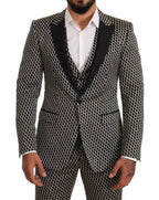 Dolce &amp; Gabbana Black White Check 3 Piece Set MARTINI Suit