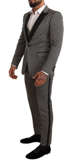 Dolce &amp; Gabbana Black White Check 3 Piece Set MARTINI Suit