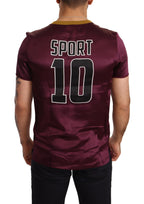 Dolce &amp; Gabbana Purple Sport 10 Embroidery Crewneck T-shirt