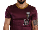 Dolce &amp; Gabbana Purple Sport 10 Embroidery Crewneck T-shirt