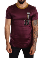 Dolce &amp; Gabbana Purple Sport 10 Embroidery Crewneck T-shirt