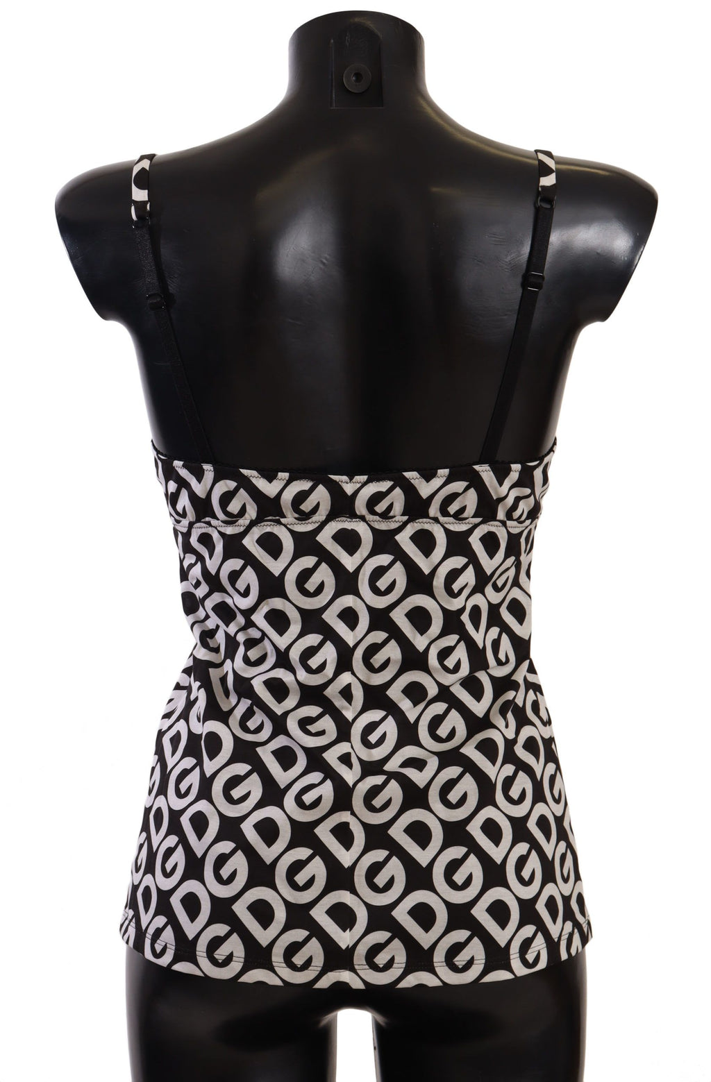 Dolce &amp; Gabbana Black White Logo Print Camisole Top Underwear