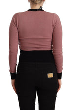 Dolce &amp; Gabbana Pink Cashmere Crewneck Tailoring Pullover Sweater