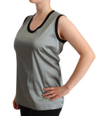 Dolce &amp; Gabbana Silver Round Neck Sleeveless Casual Tank Top
