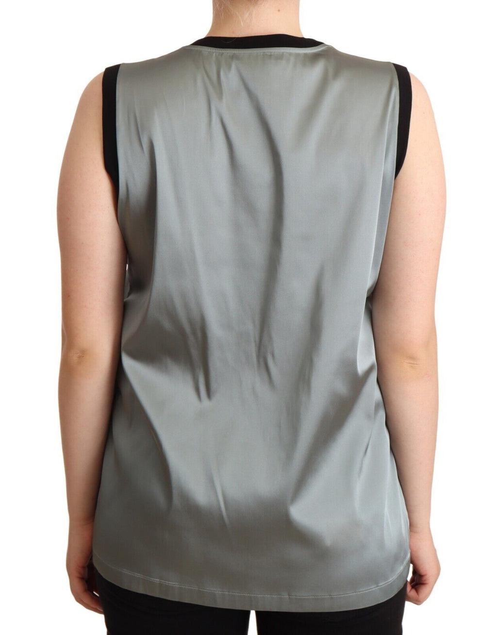 Dolce &amp; Gabbana Silver Round Neck Sleeveless Casual Tank Top