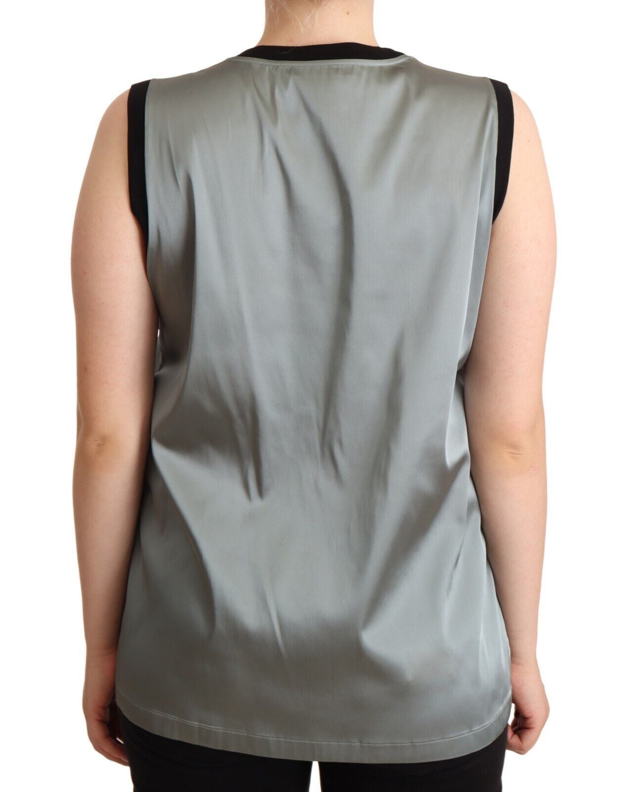 Dolce &amp; Gabbana Silver Round Neck Sleeveless Casual Tank Top