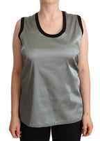 Dolce &amp; Gabbana Silver Round Neck Sleeveless Casual Tank Top