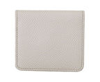 Dolce &amp; Gabbana White Dauphine Leather Holder Pocket Wallet Condom Case