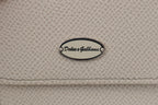 Dolce &amp; Gabbana White Dauphine Leather Holder Pocket Wallet Condom Case