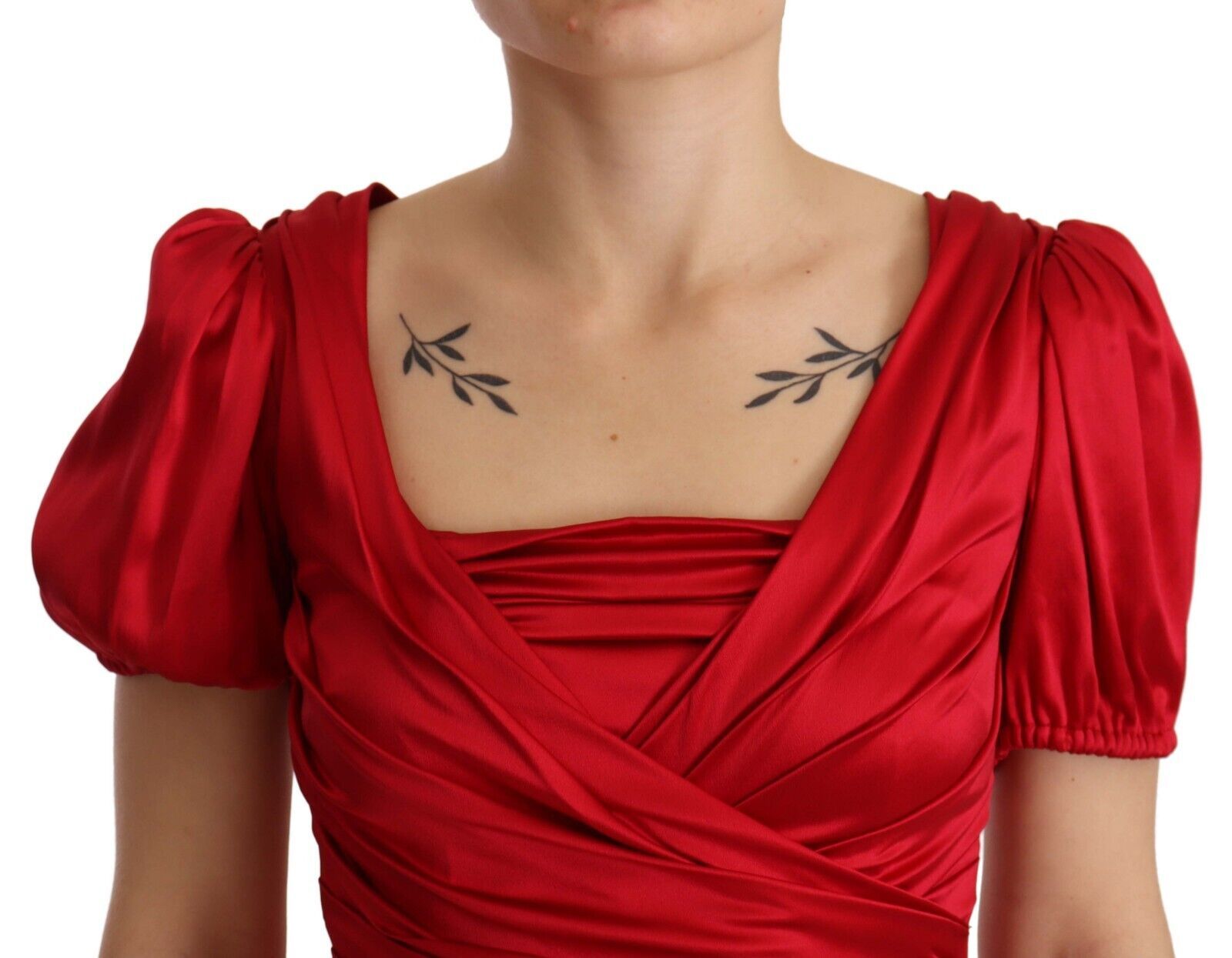 Dolce &amp; Gabbana Red Silk Stretch Sheath Mermaid Gown Dress