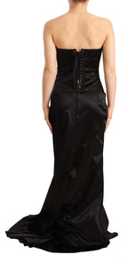 Dolce &amp; Gabbana Black Silk Stretch Sheath Mermaid Gown Dress