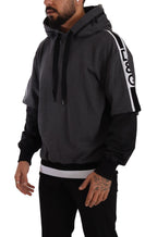 Dolce &amp; Gabbana Gray Black Cotton Hooded #DGMILLENNIALS Sweater